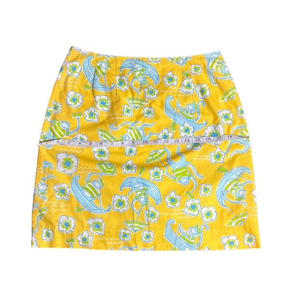 Lilly Pulitzer Les Monkey Print Yellow Skirt Size 6 Vintage White label - Picture 9 of 11